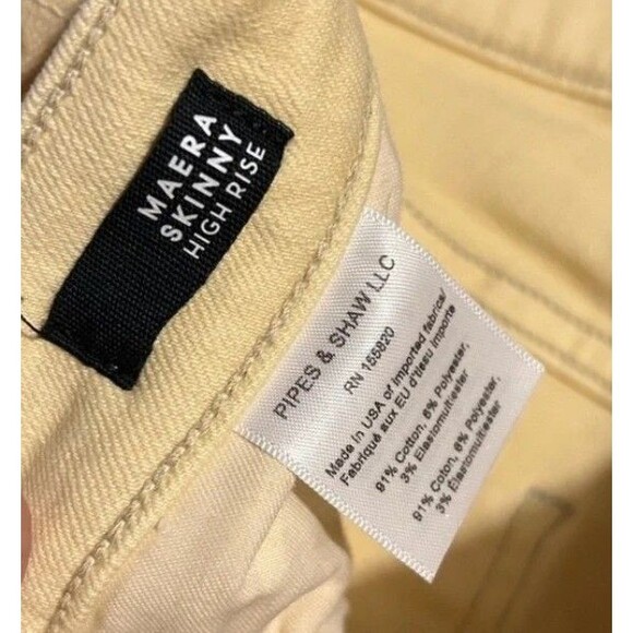 Veronica Beard Maera High Rise Twee Skinny Yellow Jeans Preppy Teacher 24/7 - Picture 5 of 7